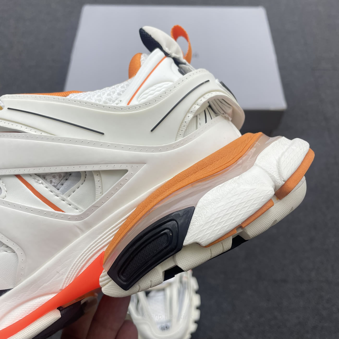 Balenciaga Track White Orange Womens 542436 W1gb1 9059 (9) - newkick.app